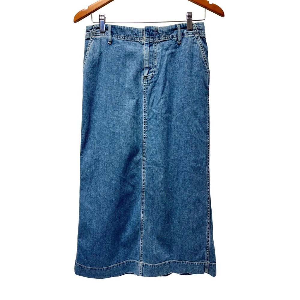 VTG Old Navy Denim Maxi Skirt 4 Y2K Country Cowgirl Modest Western Americana